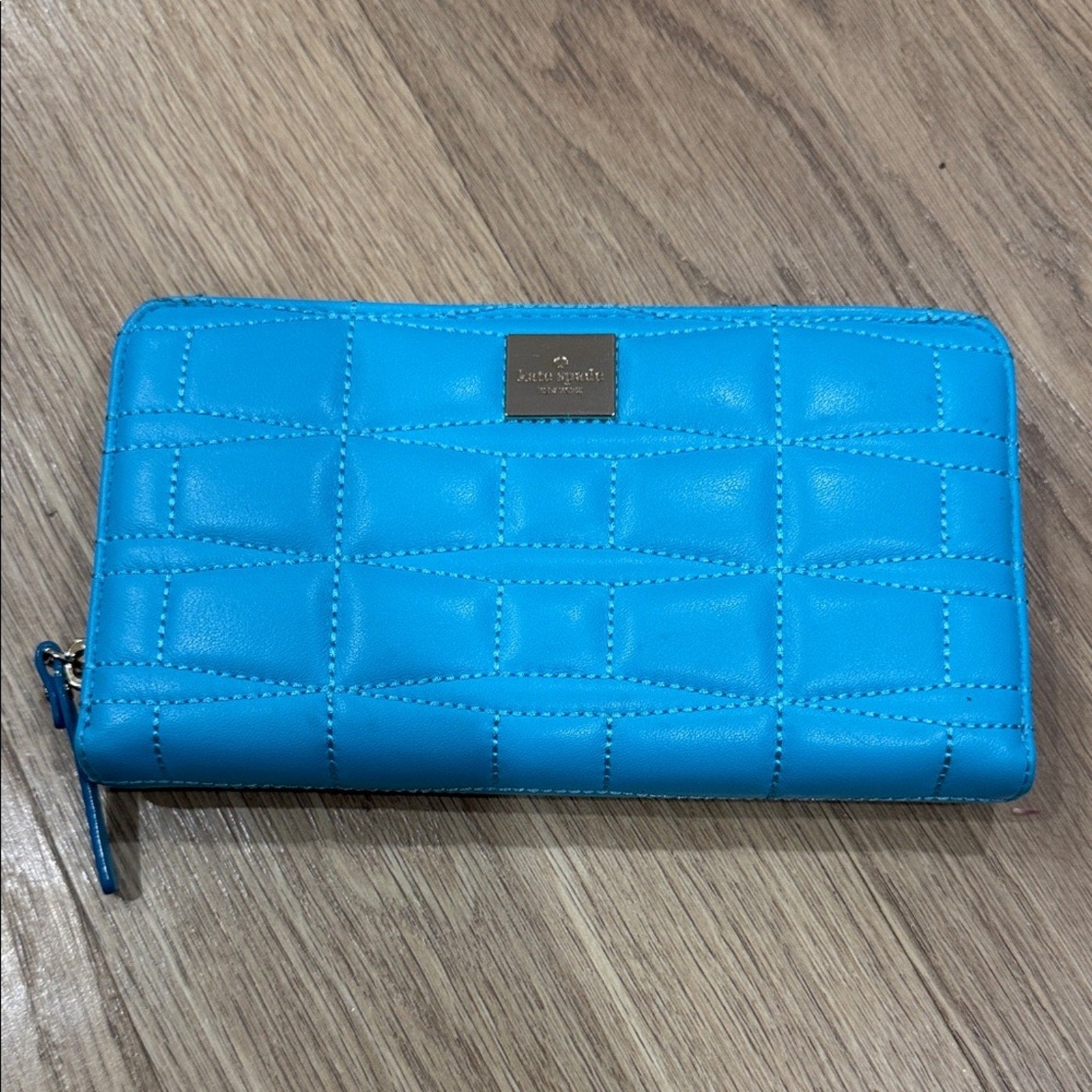 Kate Spade Signature Spade Leather Lacey Zip-Around Quilted Wallet