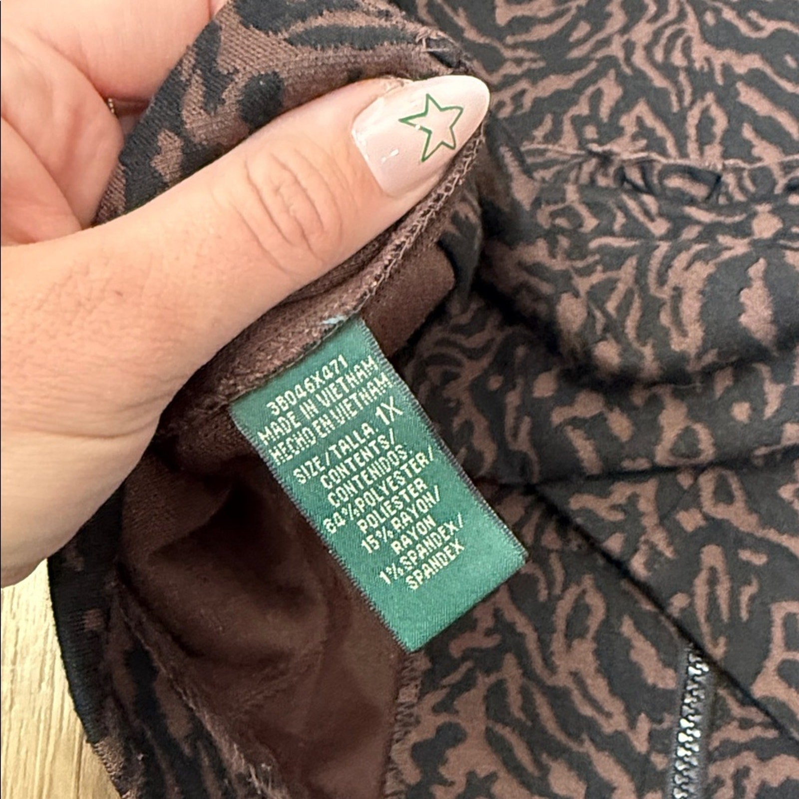 Harve Benard Black and Brown Patterned Ruffle Detail Jacket Size 1X