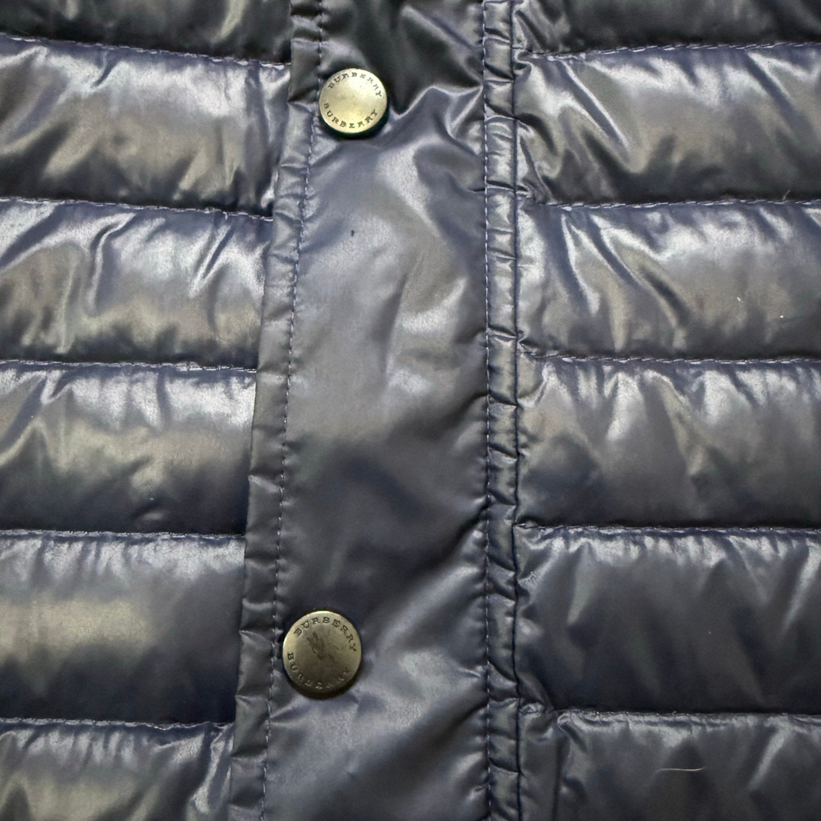 Burberry Kids Navy Blue Quilted Down Vest Size 10 Years