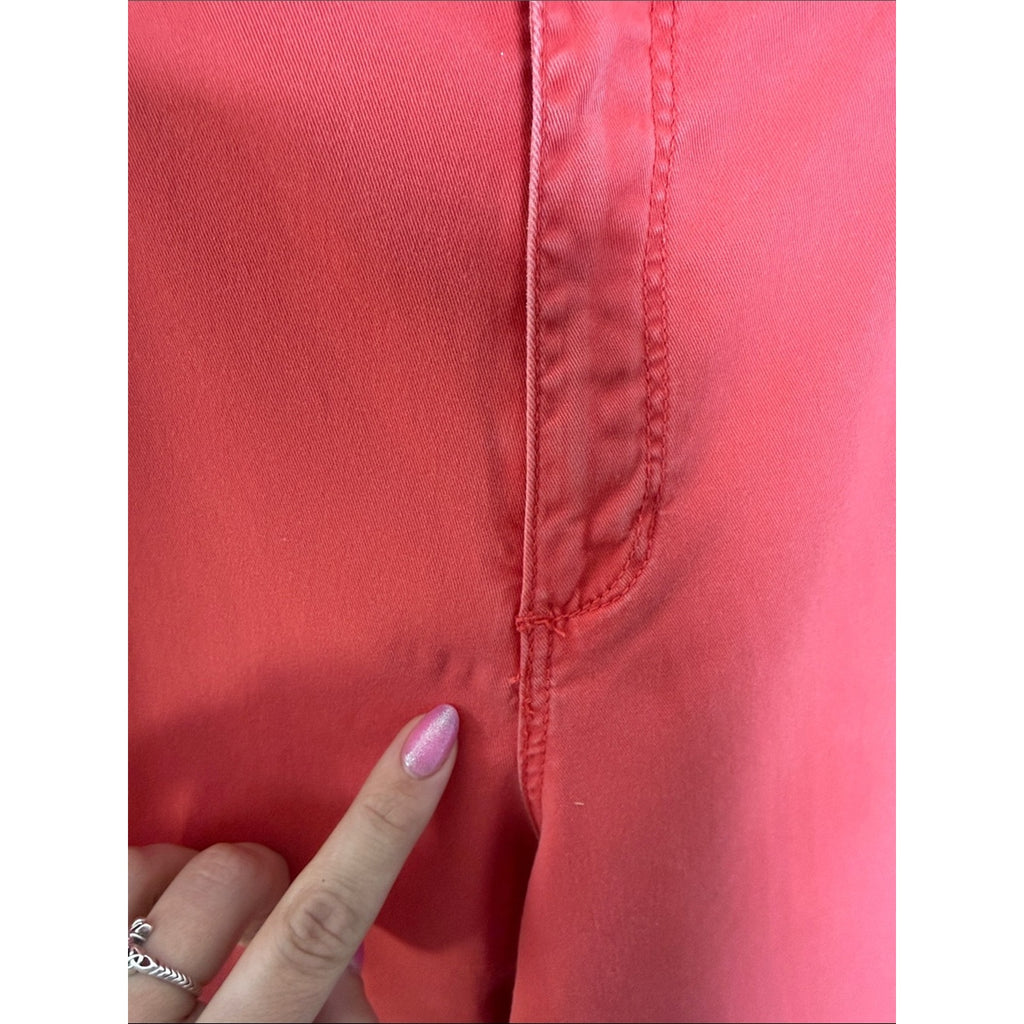 Merona Coral-Red Stretch Casual Pants Cropped Capri Size 16