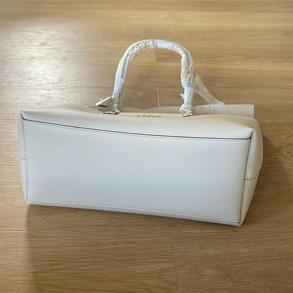 COACH Cream / White “Chalk” LTH Town Tote Top Handle Handbag NWT