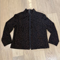Harve Benard Black and Brown Patterned Ruffle Detail Jacket Size 1X