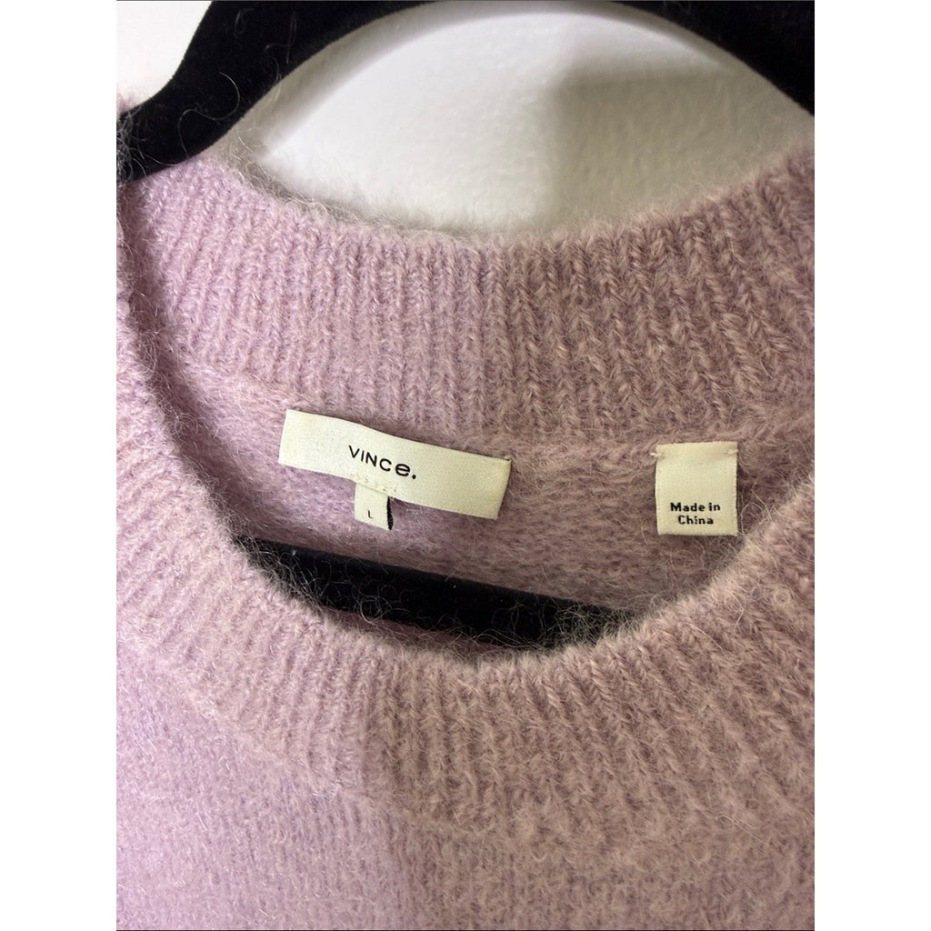 Vince Lilac Crewneck Mohair-Blend Sweater Size Large