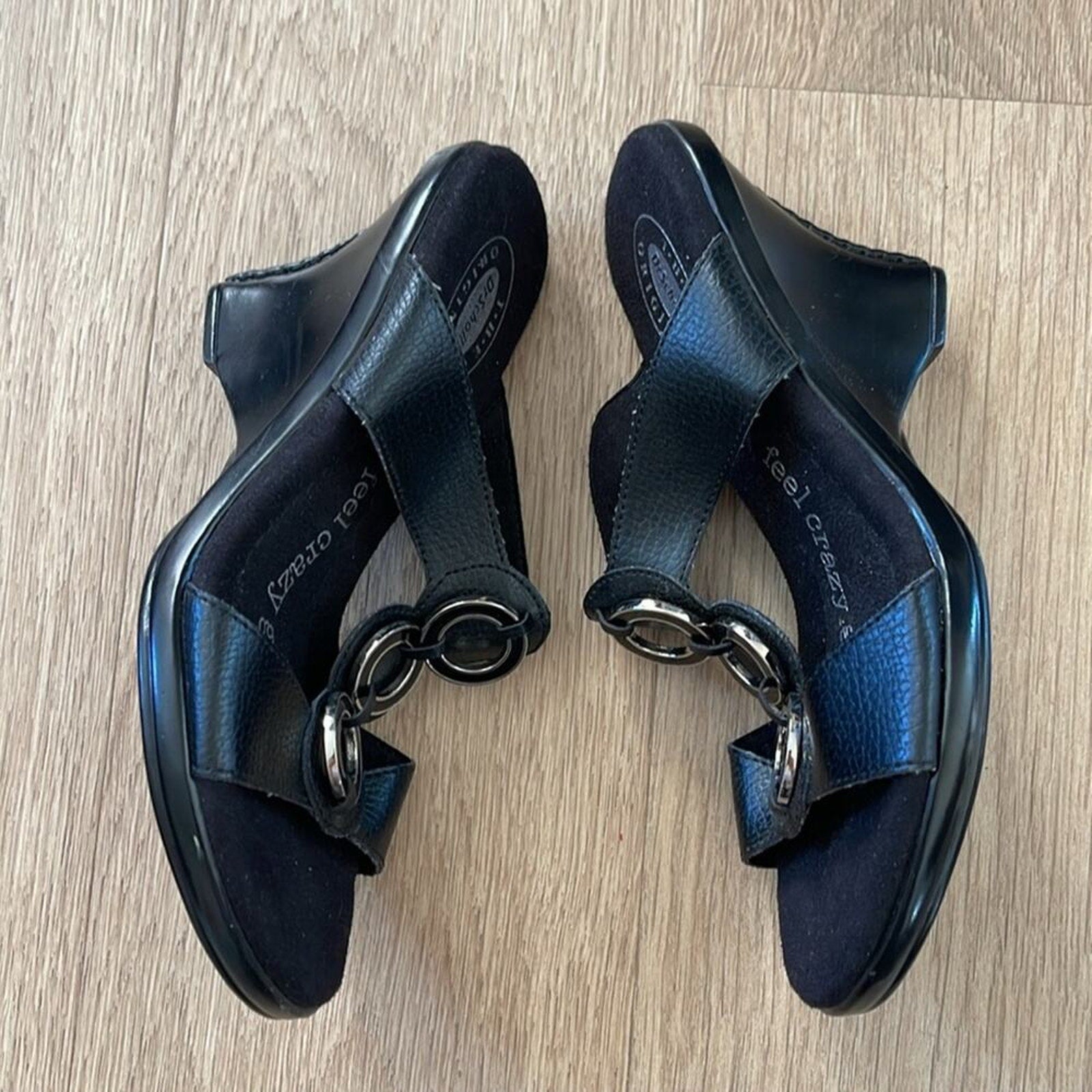Dr. Scholl's The Original Avalon Women's Black Wedge Sandals Size 6