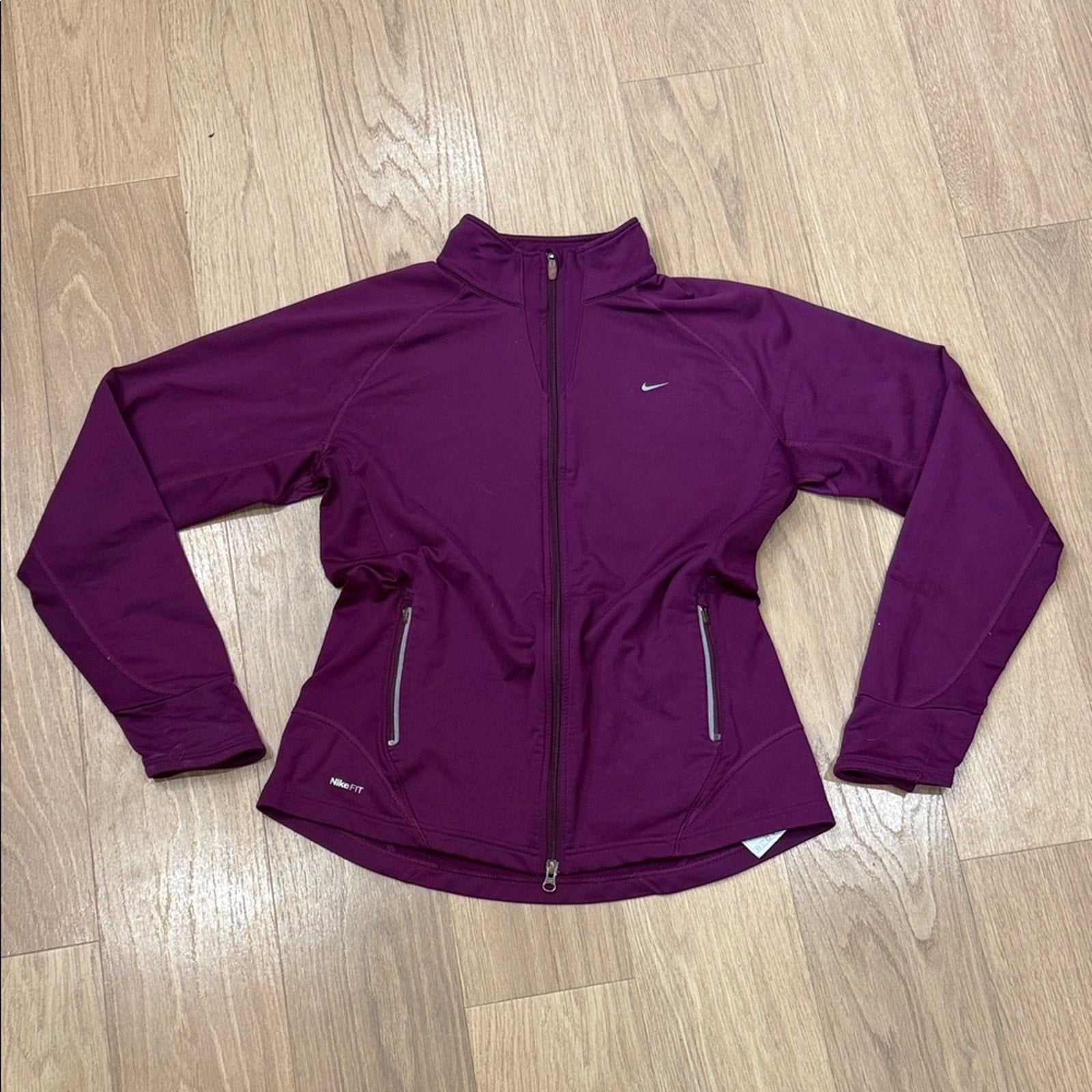 Nike Dri-Fit Full Zip Athletic Jacket in Purple Size XL (16-18)
