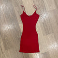 Windsor Vibrant Red Ribbed Mini Dress Size Small New!