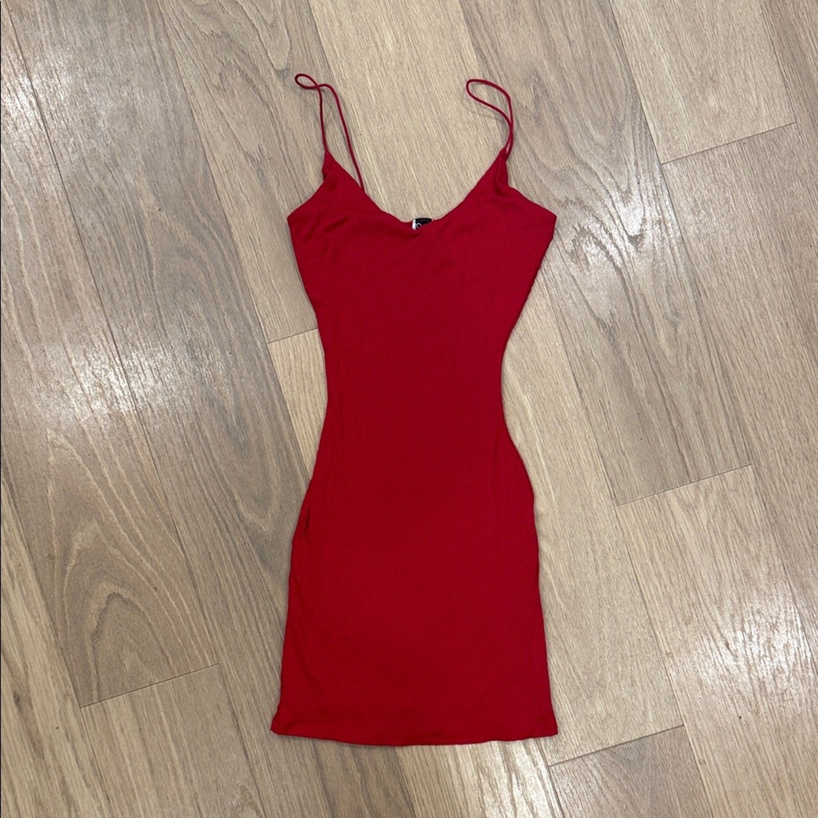 Windsor Vibrant Red Ribbed Mini Dress Size Small New!