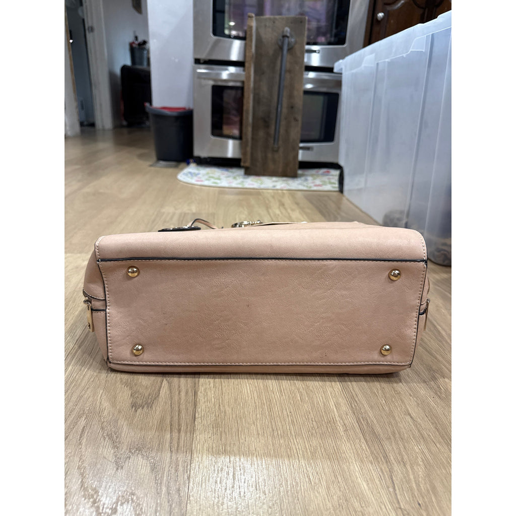 Dasein Women's Large Tote Shoulder Bag in Pale Pink / Peach