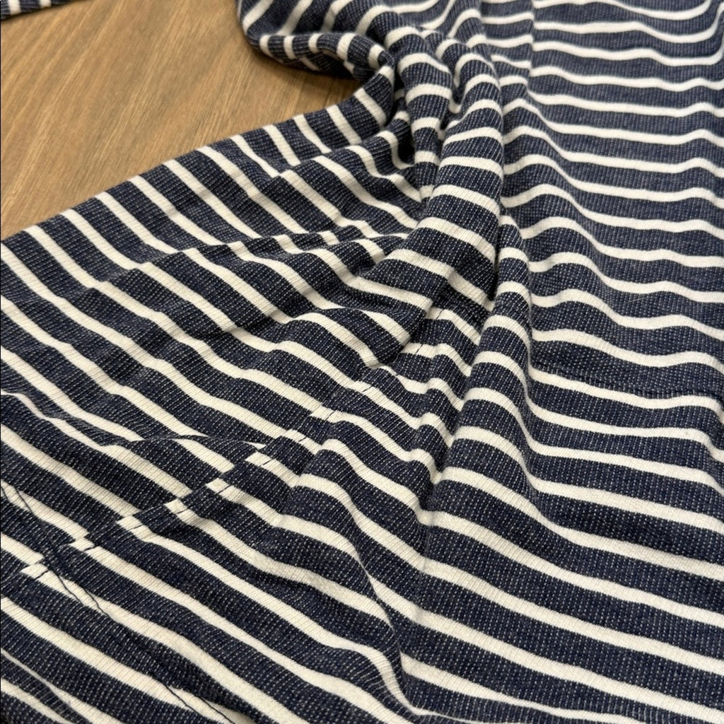 Fresh Produce Navy and White Striped Hooded Pullover Top Size XL