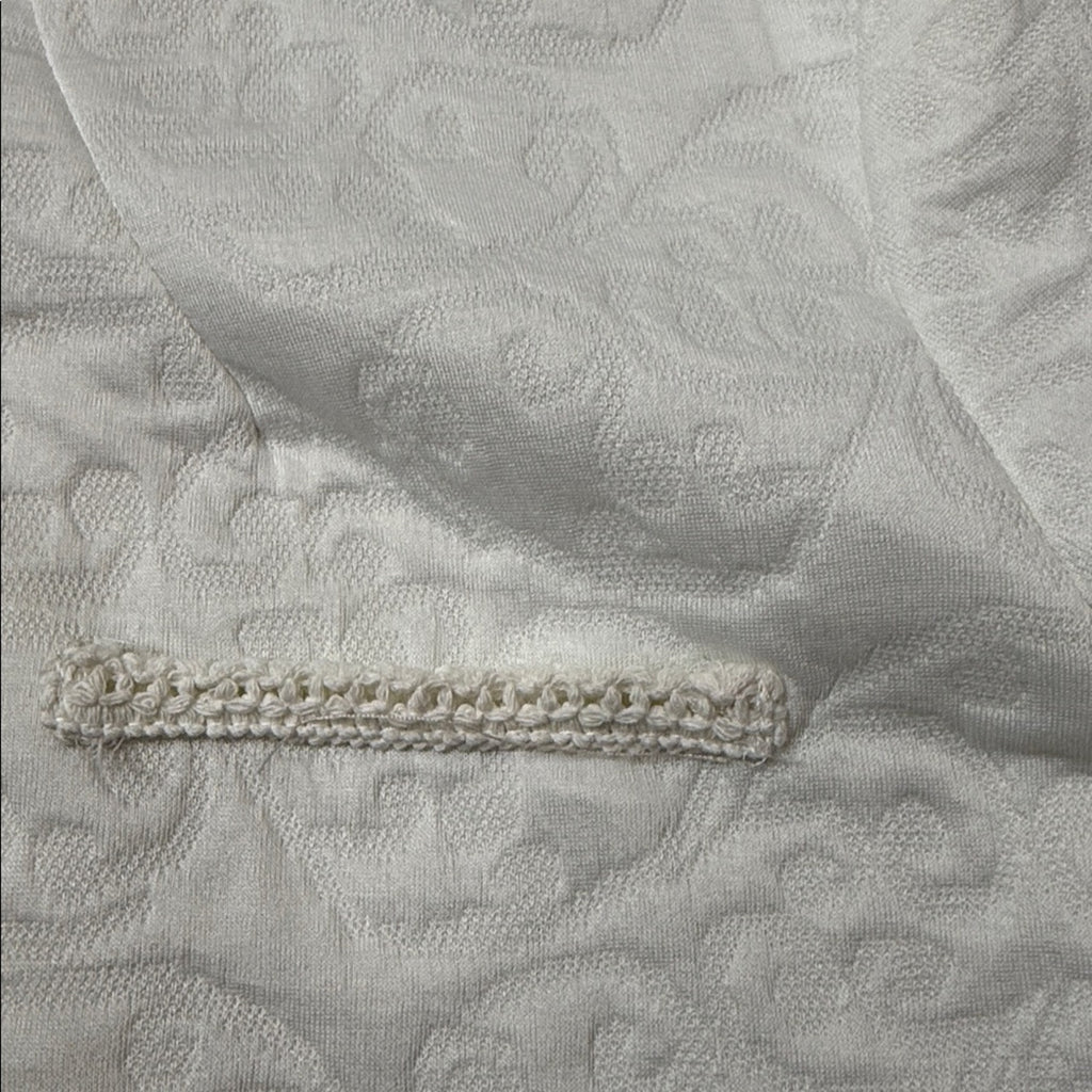 Dress Barn White Textured Detailed Hems Zip Front Jacket NWT Size XL