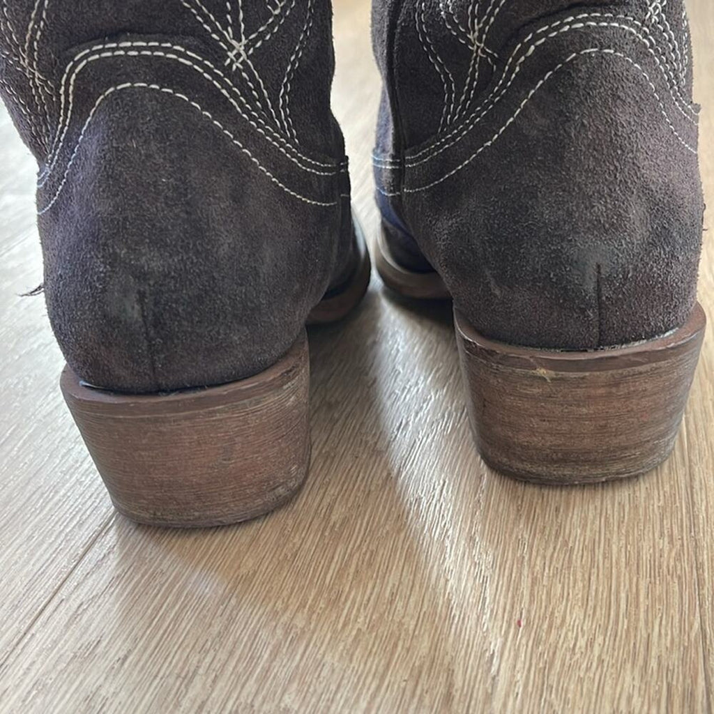ROCKET DOG Brown Embroidered Heeled Western Boots Size 6