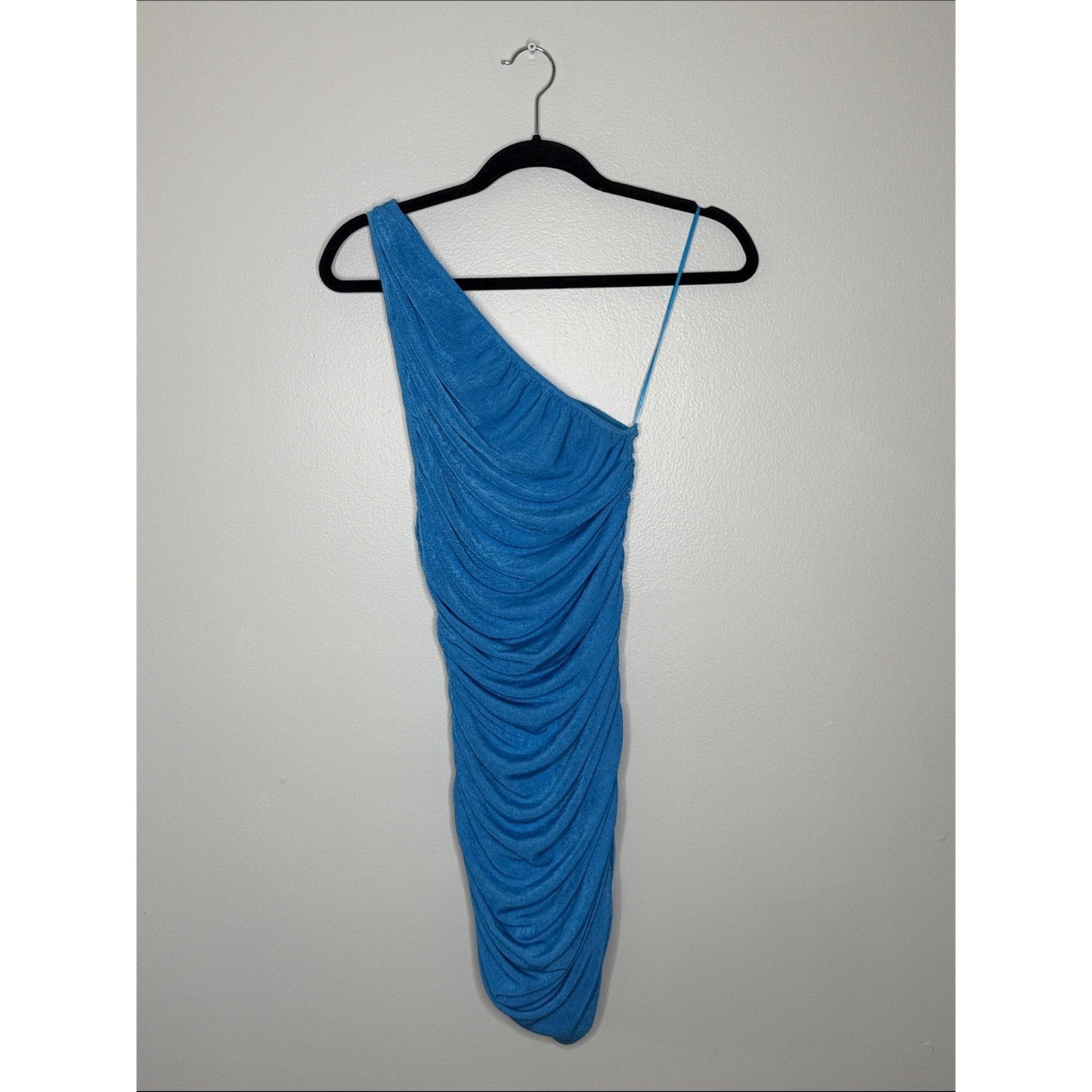 Lioness Blue / Teal One-Shoulder Ruched Bodycon Dress Size XS