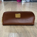 Lauren Ralph Lauren Small Brown Cosmetic Bag w/ Gold Accents
