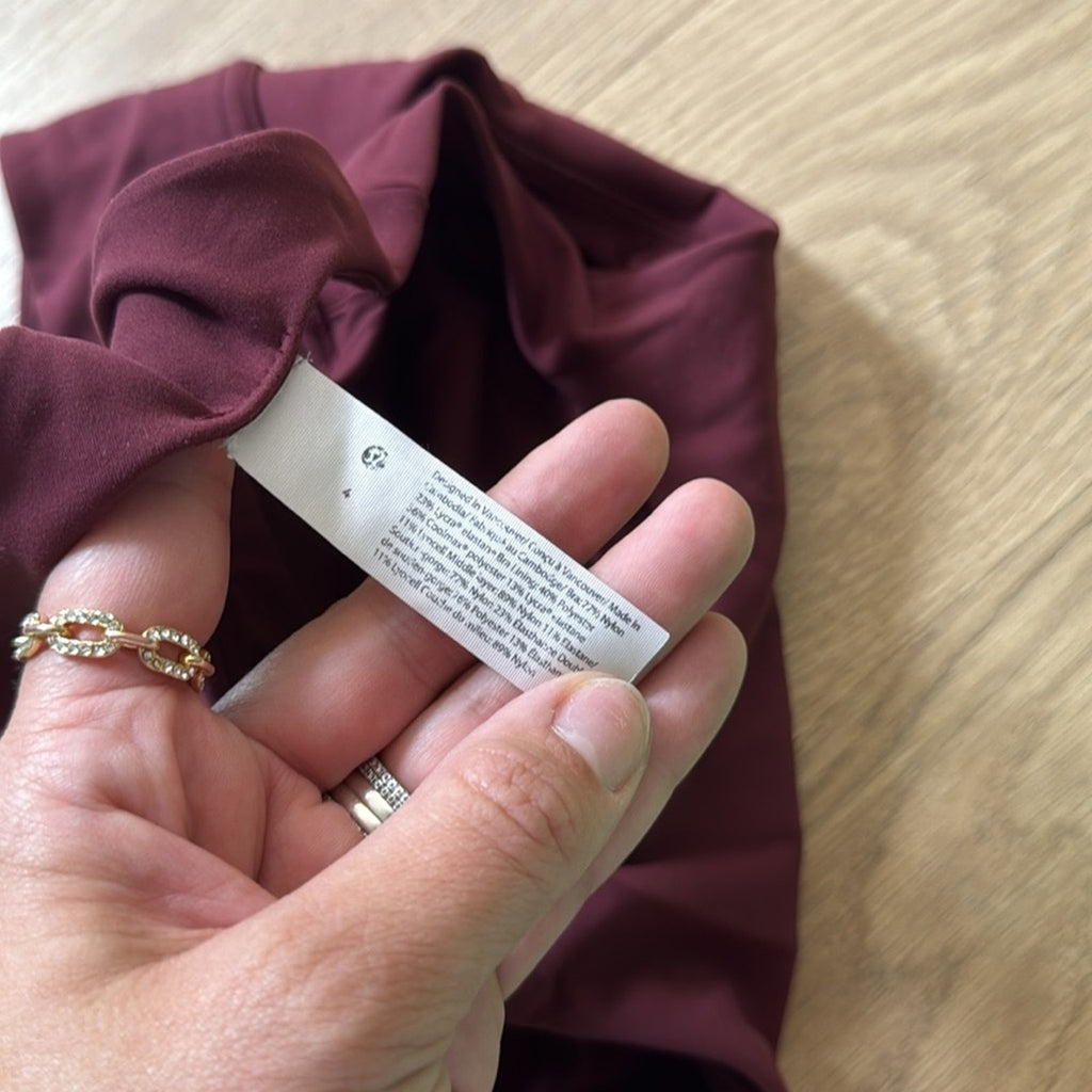 Lululemon Burgundy Sports Bra Size 4