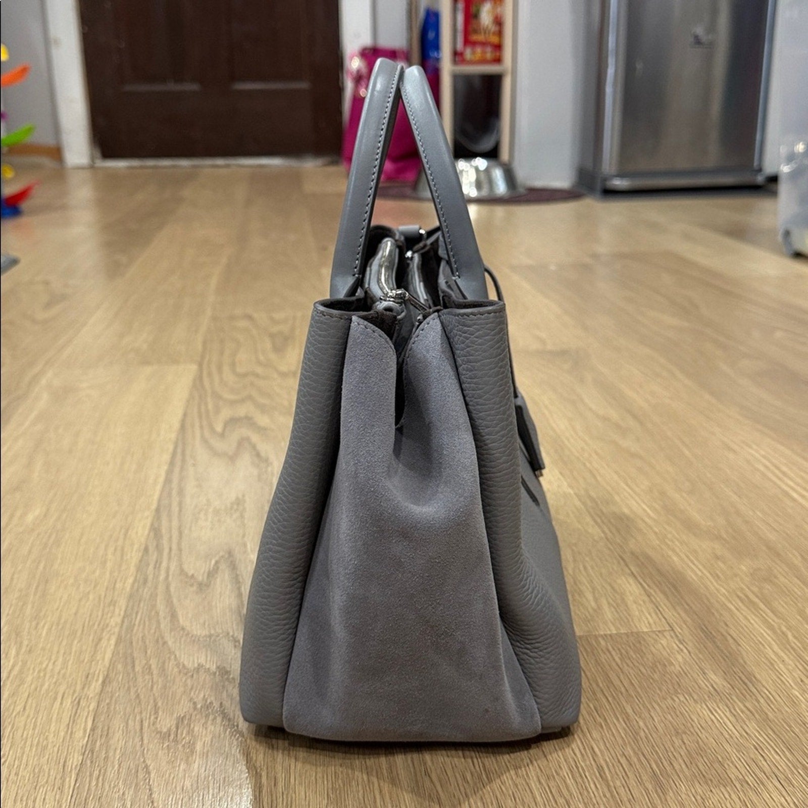 Radley London Hillgate Place Medium Multiway Leather Grab Bag in Grey