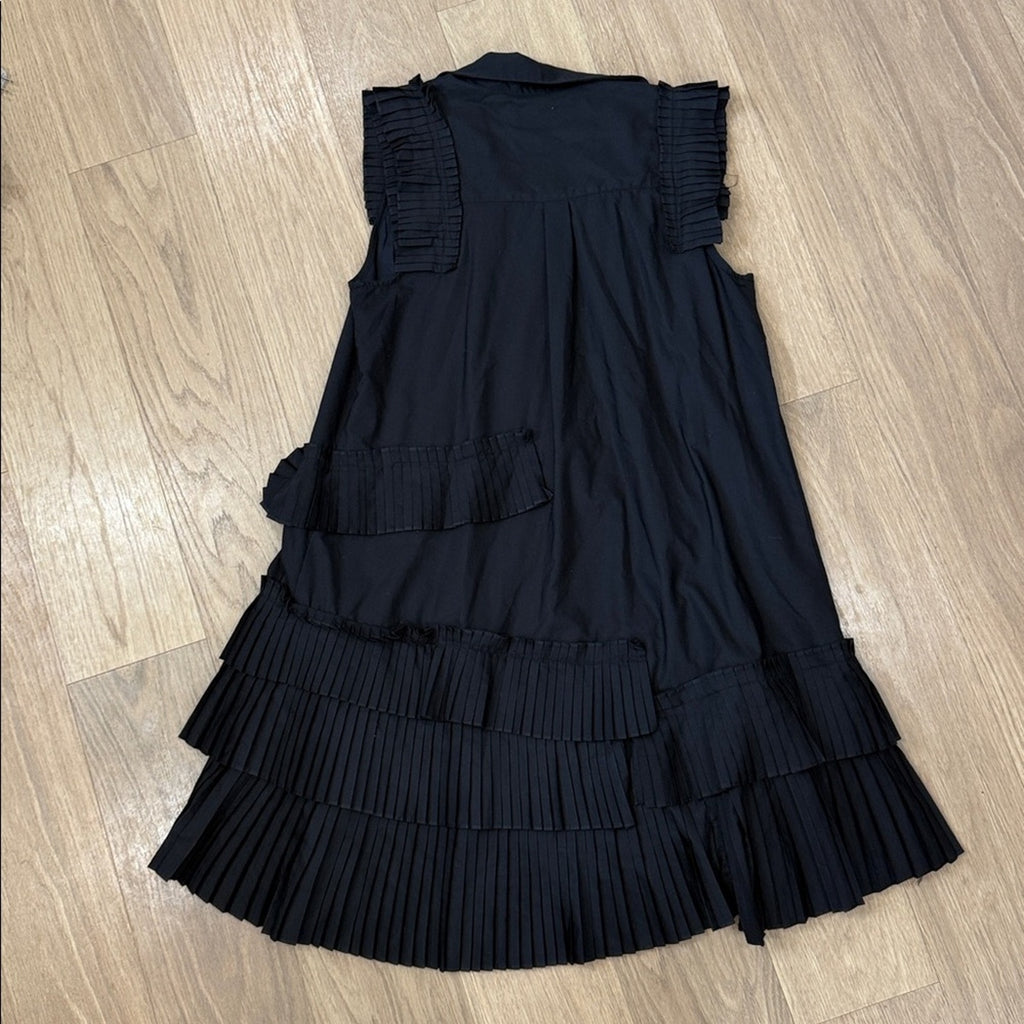 Anthropologie Sleeveless Asymmetrical Ruffle Shirt Dress Size Medium