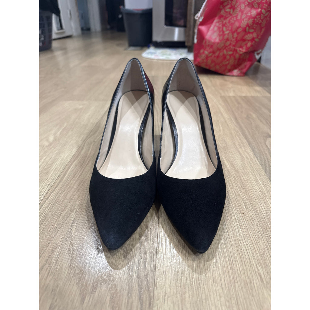 Cole Haan Black Suede and Leather Pointed Toe Heels Size 10
