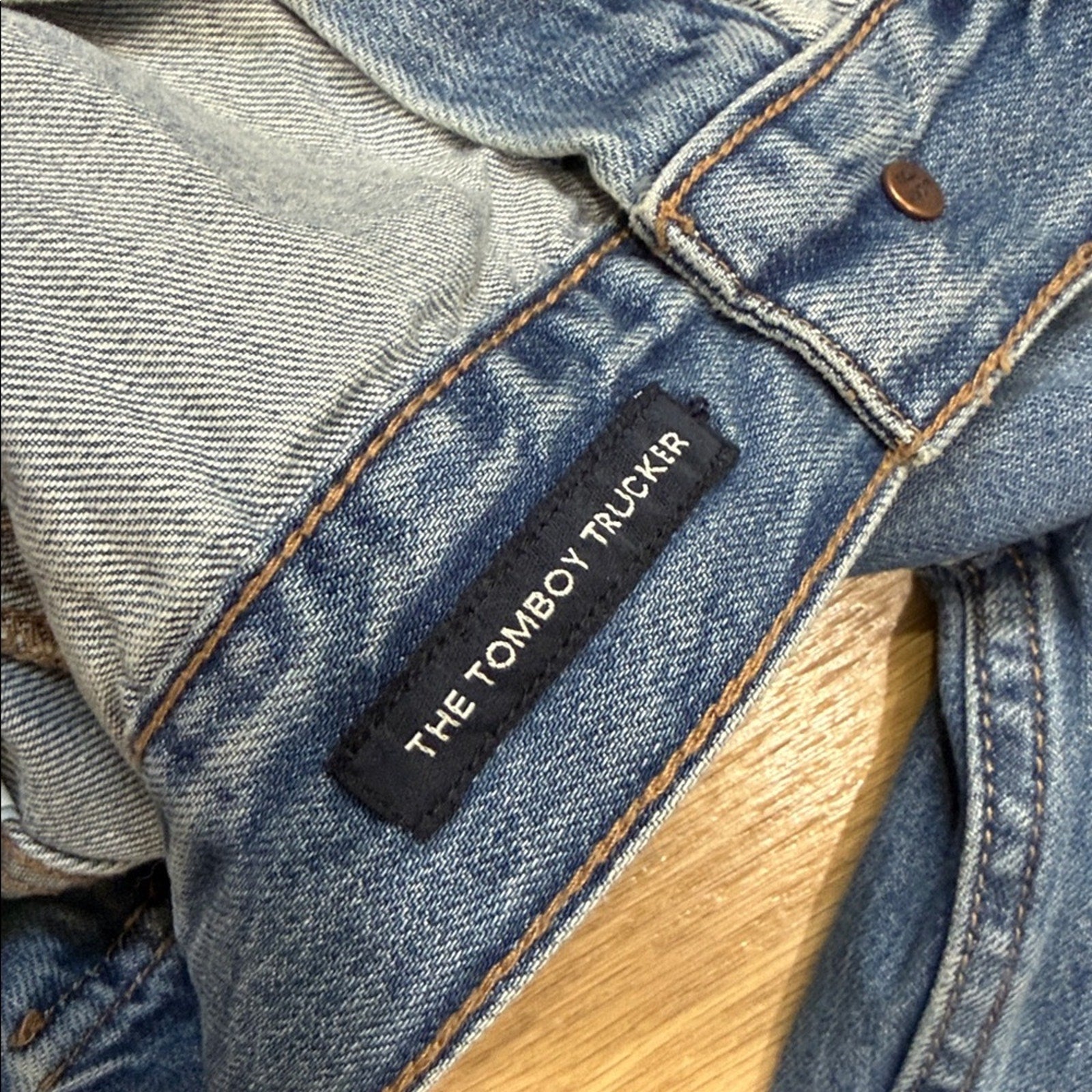 Lucky Brand The Tomboy Trucker Classic Blue Denim Jacket Size Small