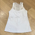 Lululemon White Mesh Athletic Tank Top - Built-in Bra - Size 8