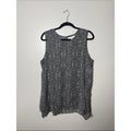 Fever Sleeveless Black & White Patterned Tank Top Size XL