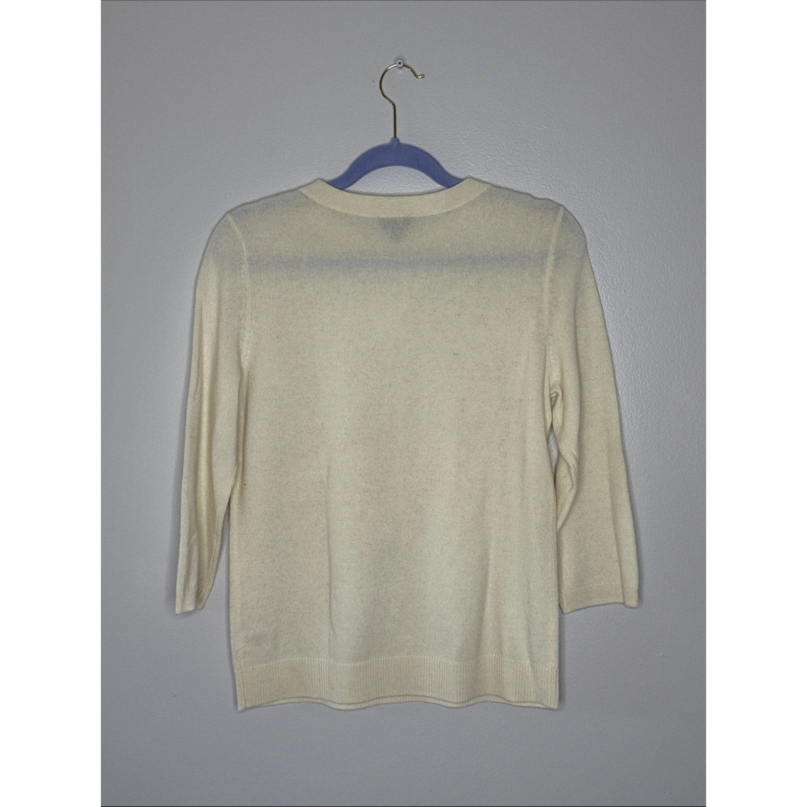 Talbots Cream Crewneck Cashmere Sweater Size Medium