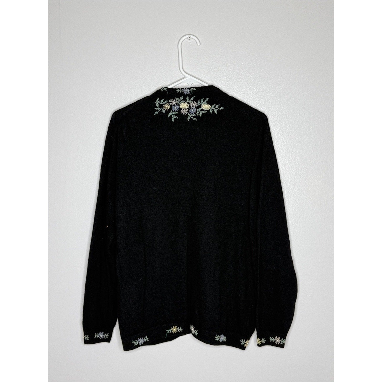 Black Floral Embroidered Cardigan Size L/XL