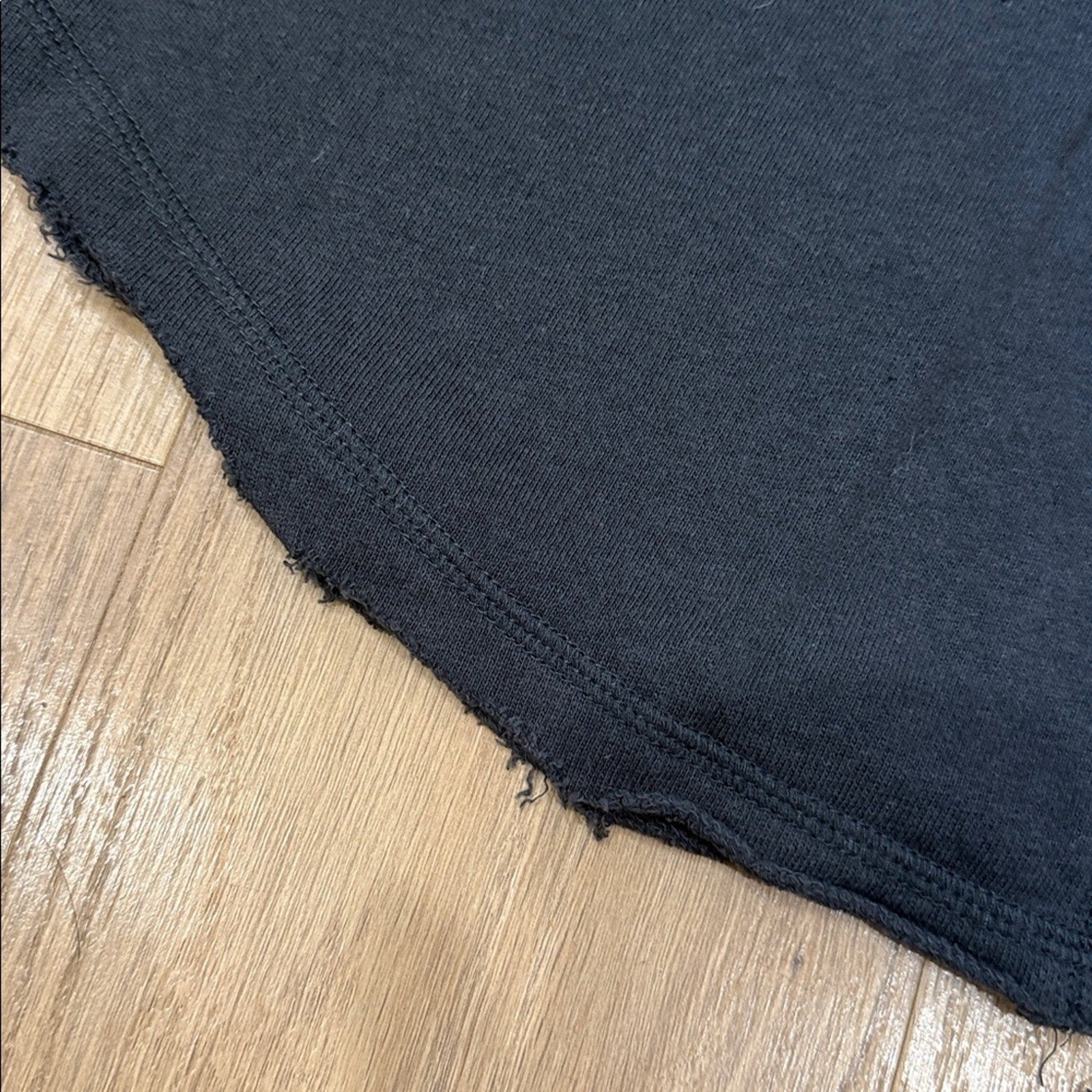 Free People Slouchy Washed Gray Crop Top with Iridescent Sequin Sleeves Size XS