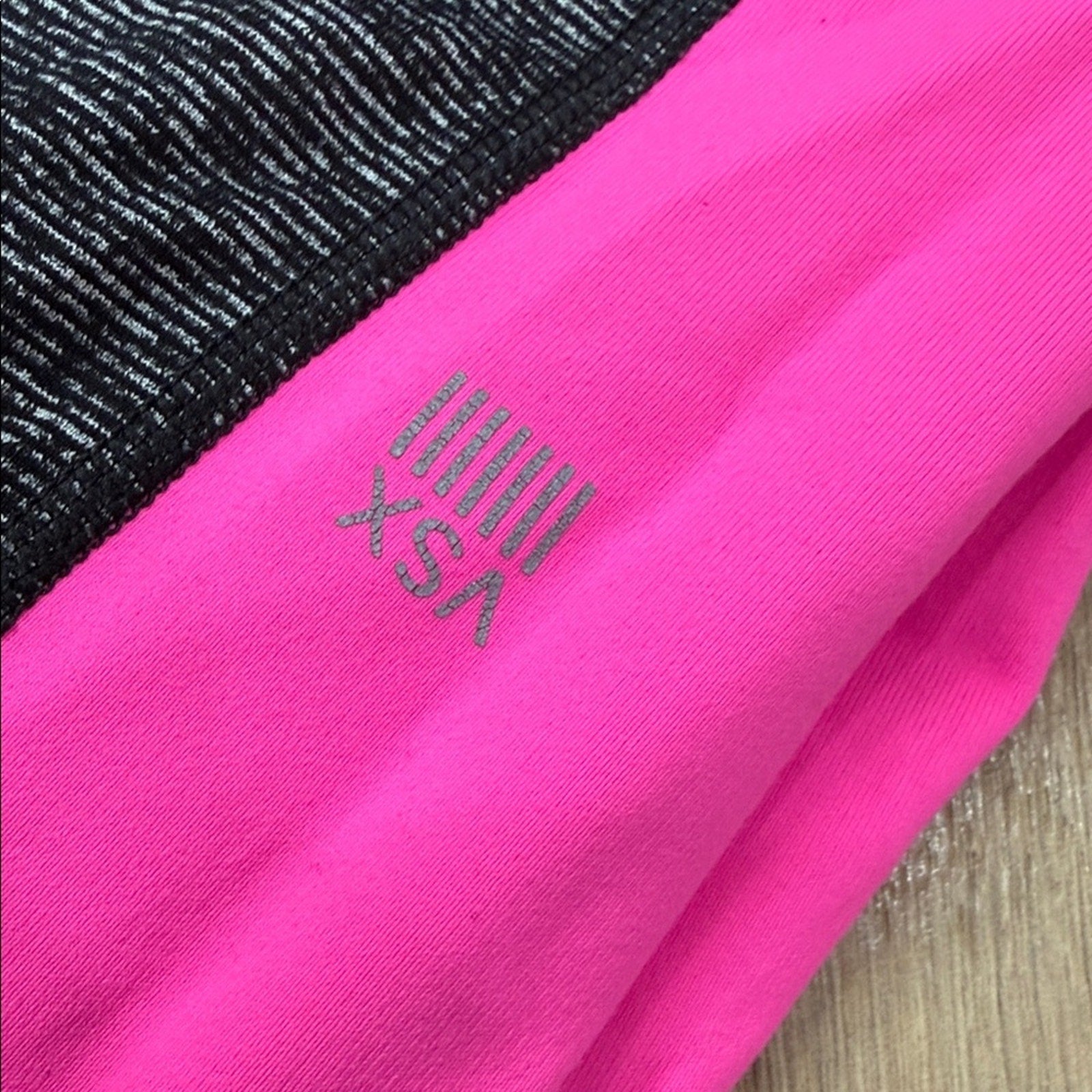 VSX Pink Gray and Black Athletic Zipper Hem Detail Leggings Size XS