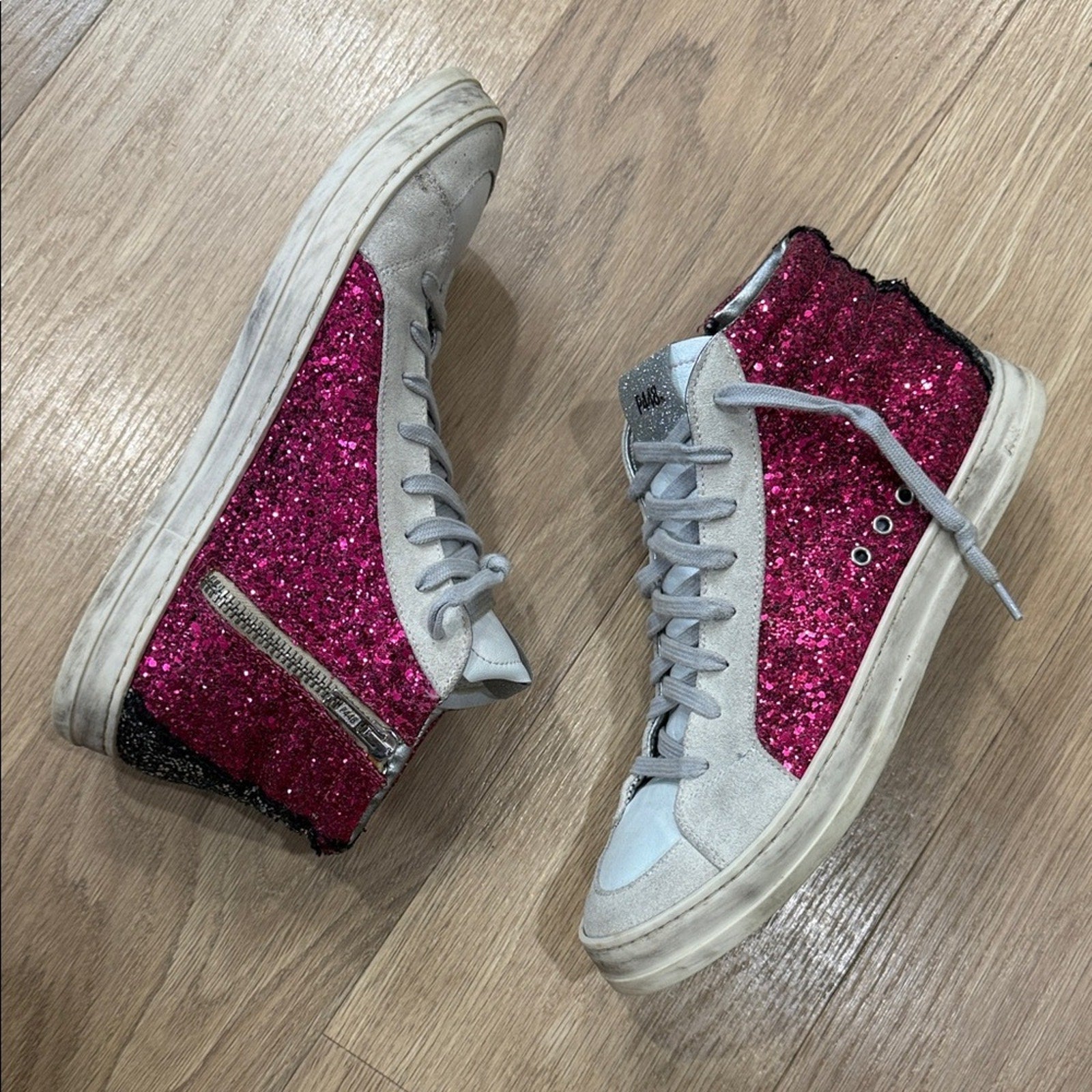 P448 Skate Glitter High Top Sneaker in the Glitter Melange Colorway Size 10