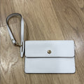 Michael Kors Elegant White Wristlet Clutch w/ Gold Details