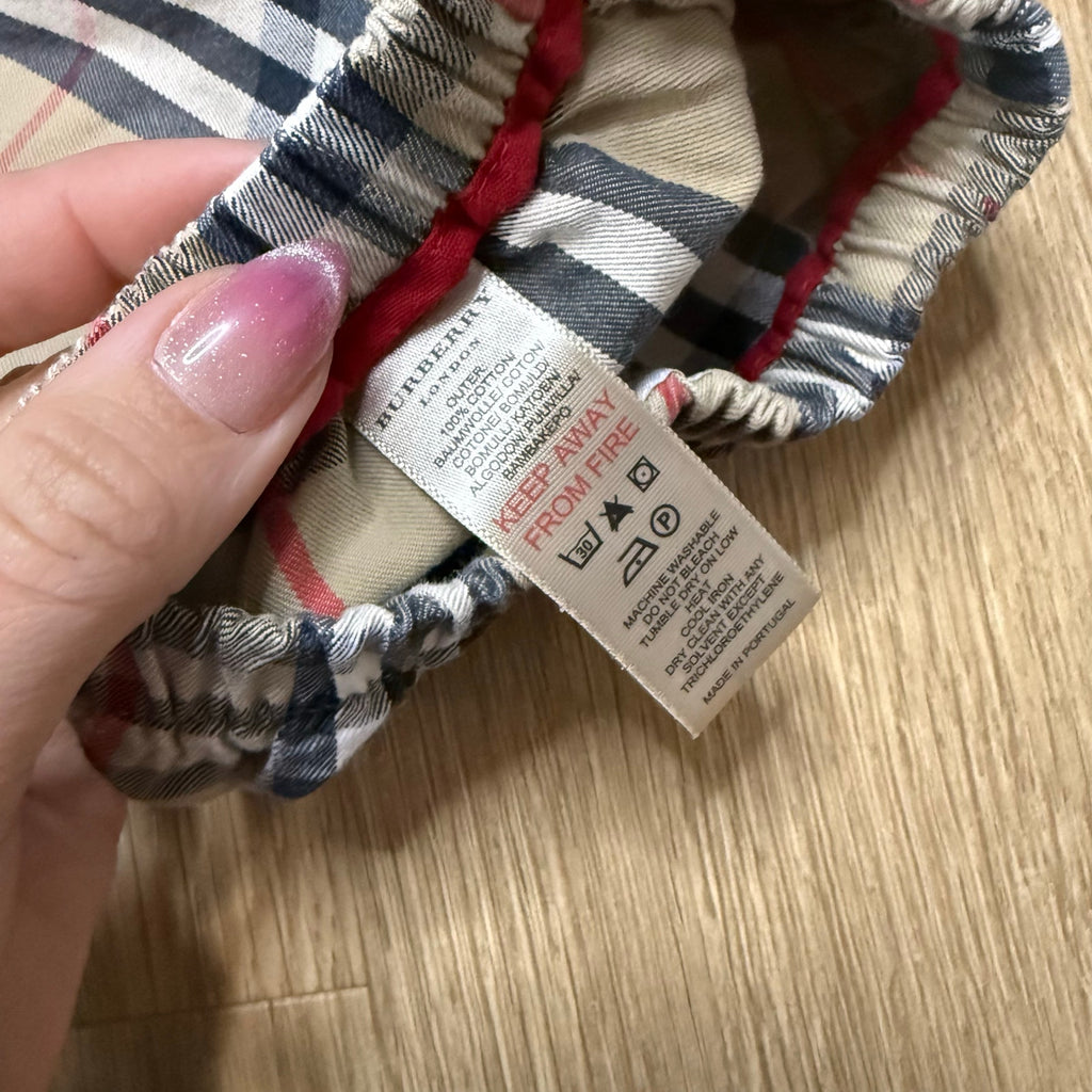 Burberry Baby Pants Nova Check Plaid Tan Beige Size 9 Months