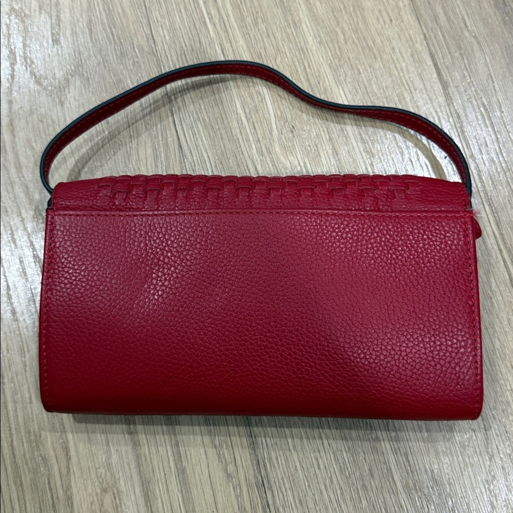 Lodis California Leather Traveler Crossbody Wallet in Red Leather