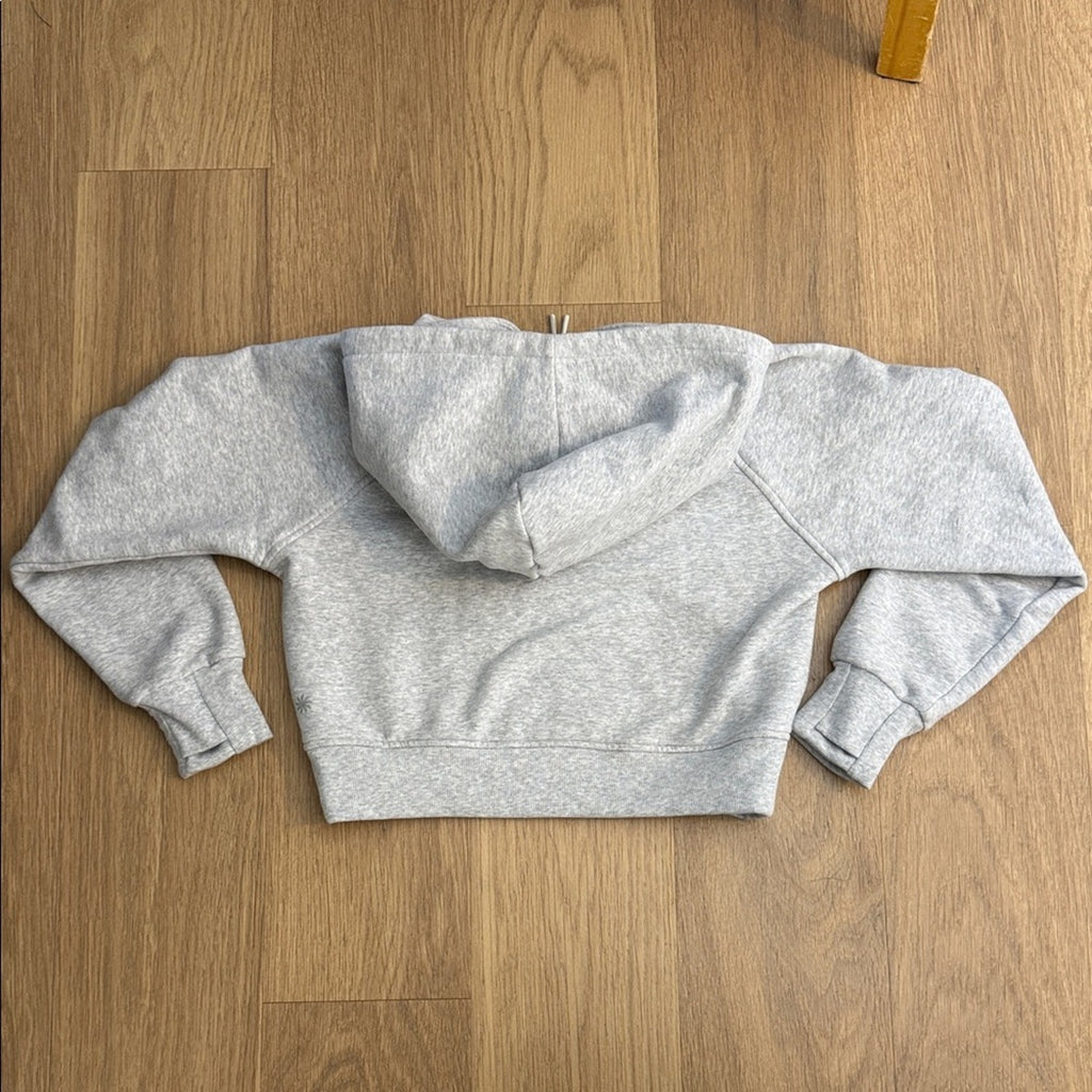 Athleta Girl Light Gray Cropped Length Athletic Hoodie Size Medium