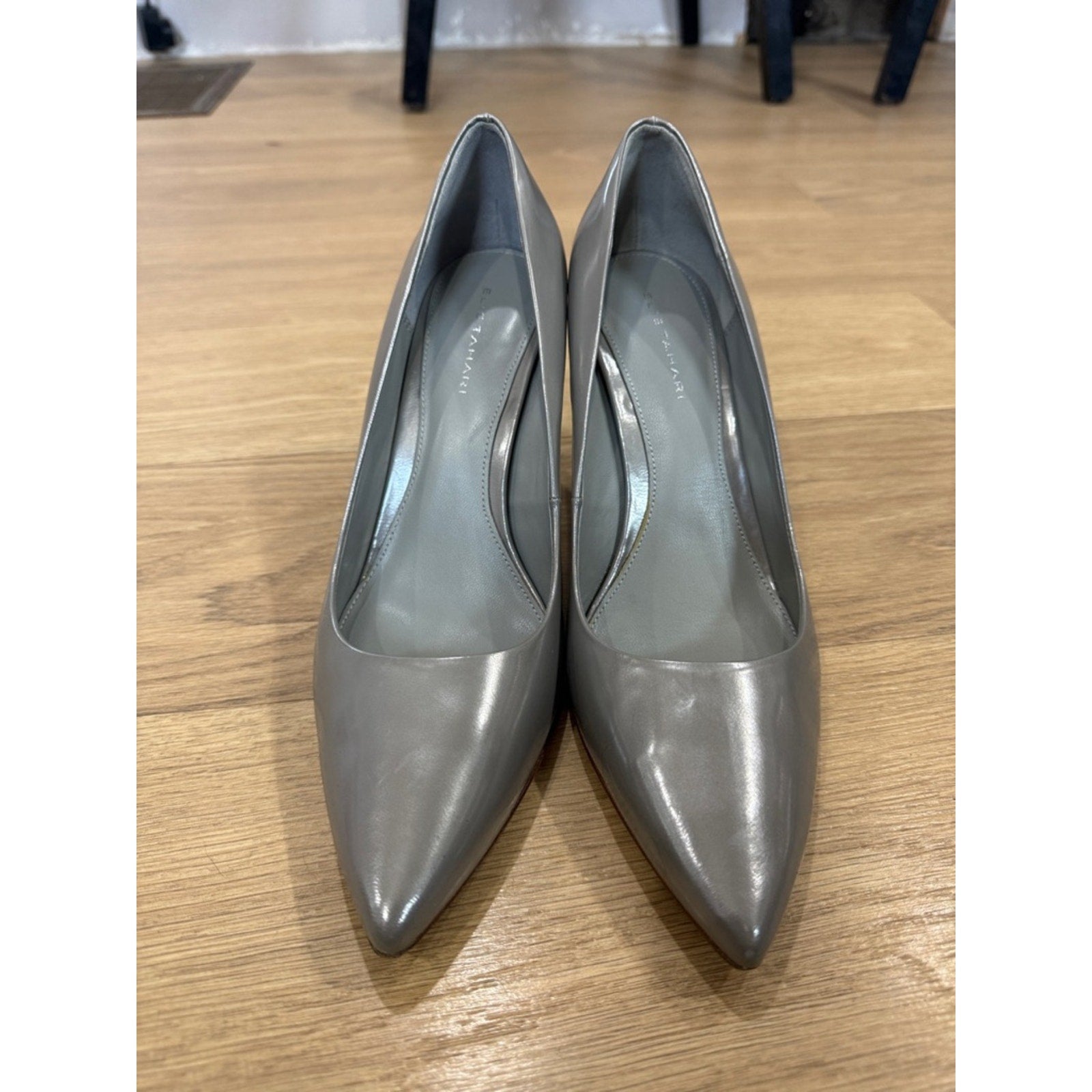 Elie Tahari Classic Pointed-Toe High Heel Pumps in Gray Size 9.5