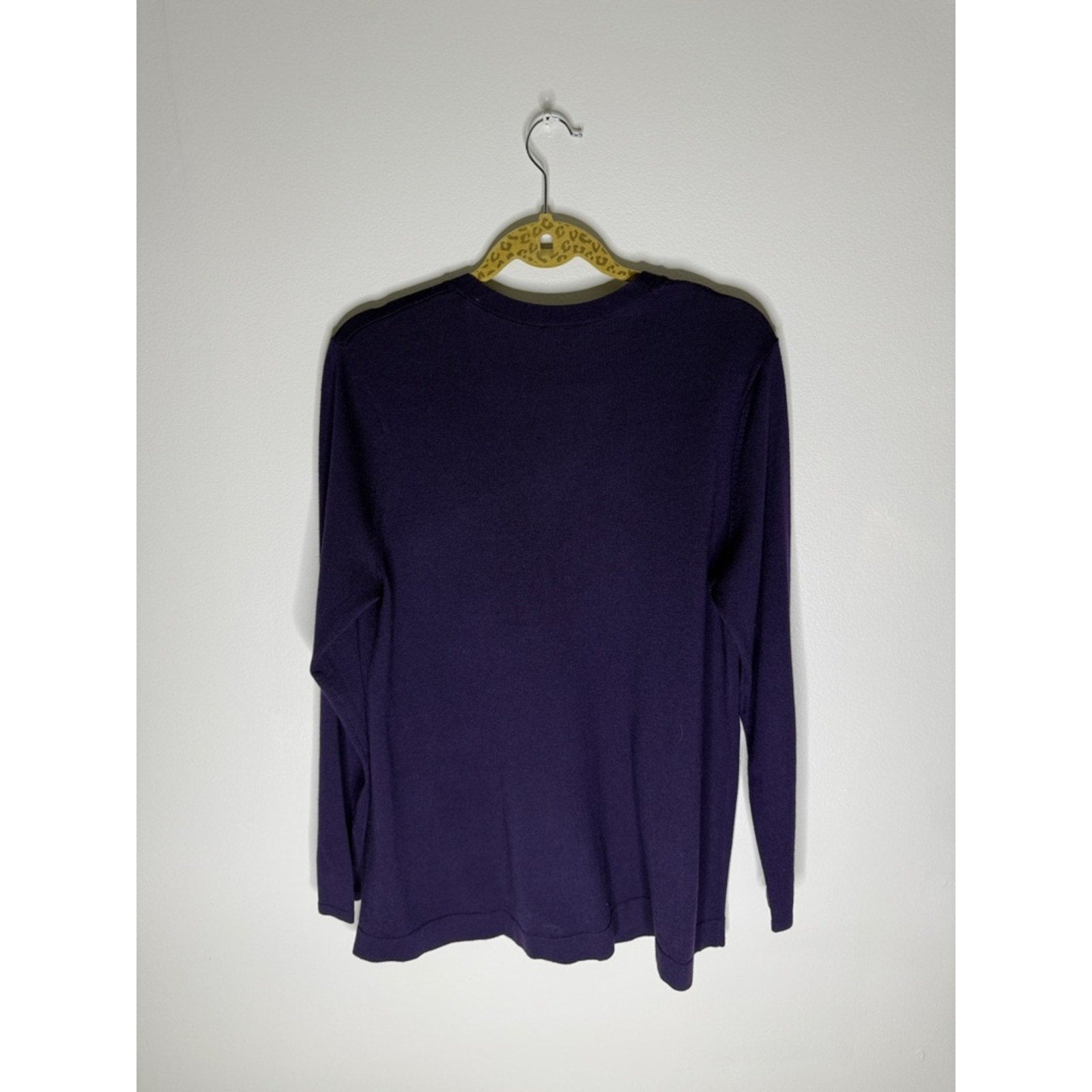 J. Jill Plum Knit V-Neck Cardigan Size Medium