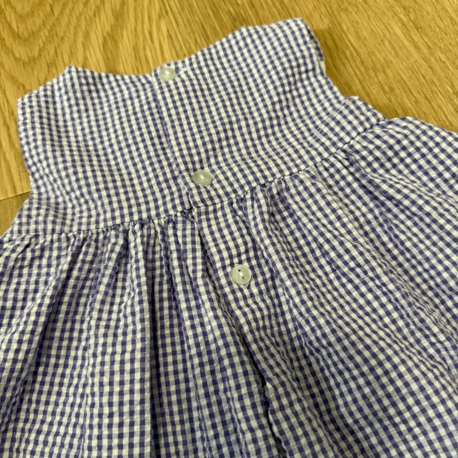 Simply Smock Blue Gingham Smocked Dress with Bicycle Embroidery Size 6 Months
