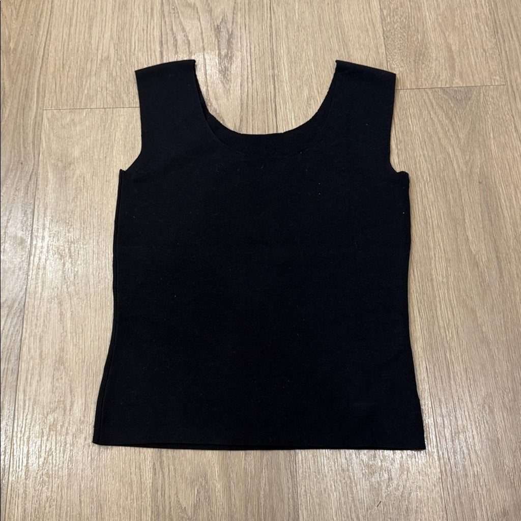 Ann Taylor Elegant Black Knit Silk Blend Tank Top Size XS