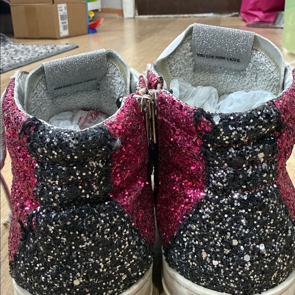 P448 Skate Glitter High Top Sneaker in the Glitter Melange Colorway Size 10
