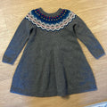 HANNA ANDERSSON Gray Cotton Blend Knit Crew Neck Long Sleeve A Line Dress Size 4