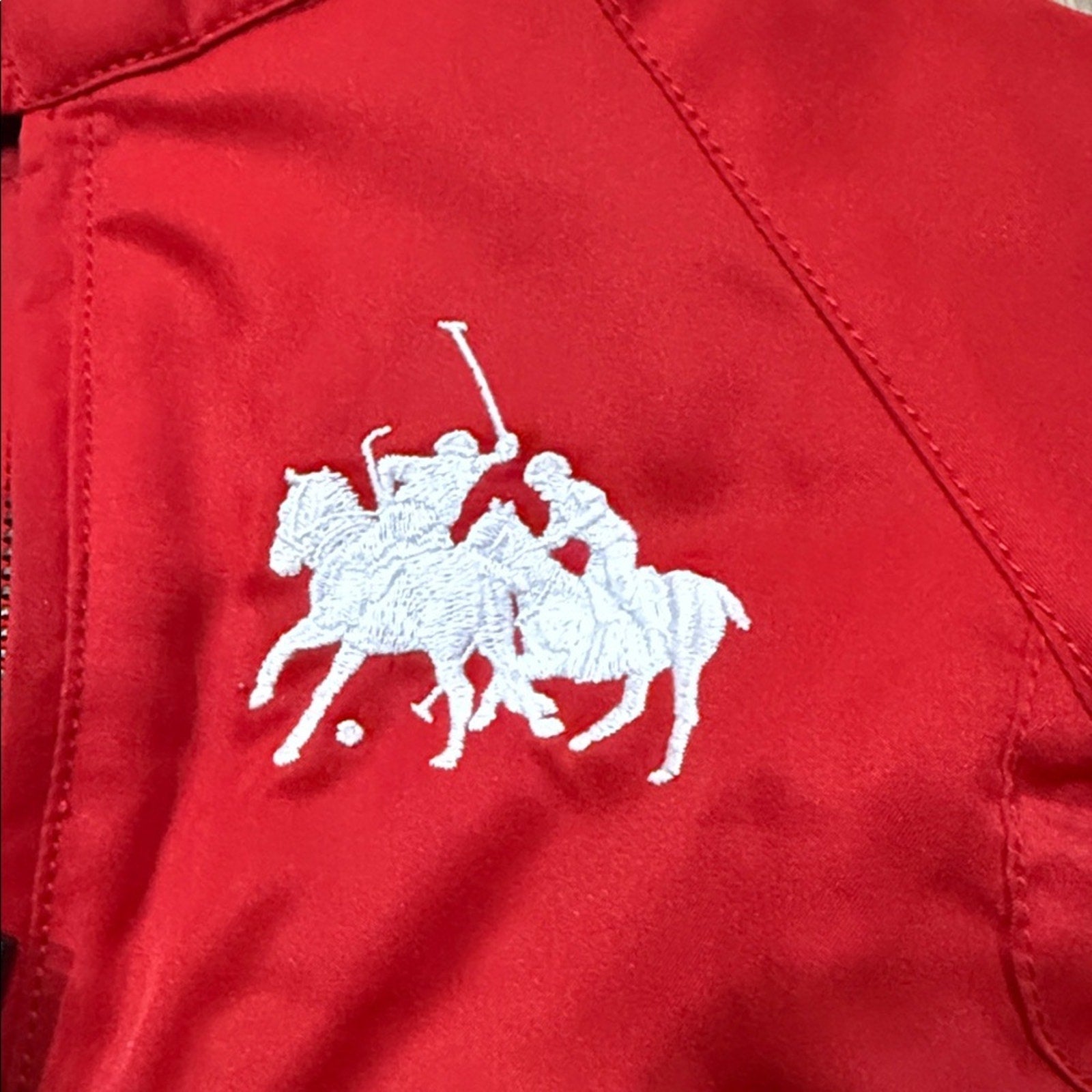 Ralph Lauren Red Mercer Club Polo Team Bomber Style Jacket Size 9 Months