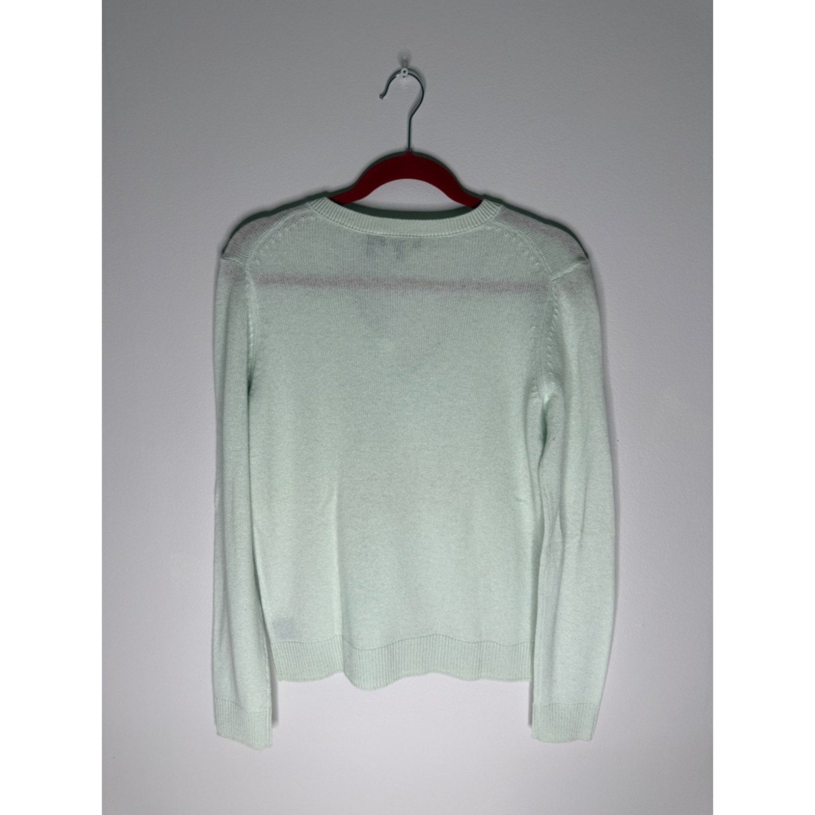 Theory Pale Mint V-Neck Cashmere Sweater Size Large NEW!
