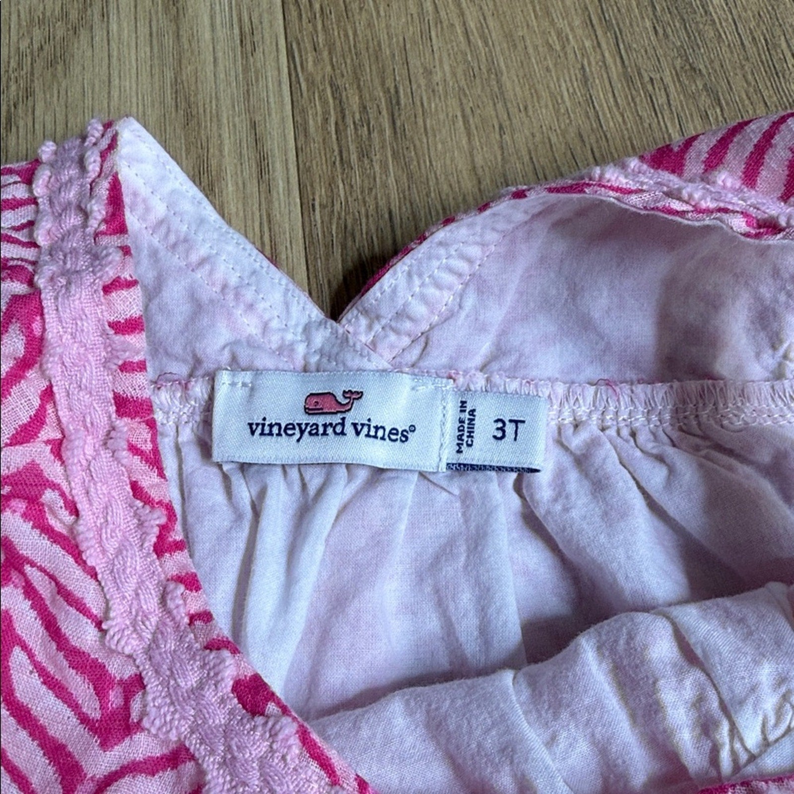 Vineyard Vines Pink and White Patterned Sleeveless Dress Size 3T