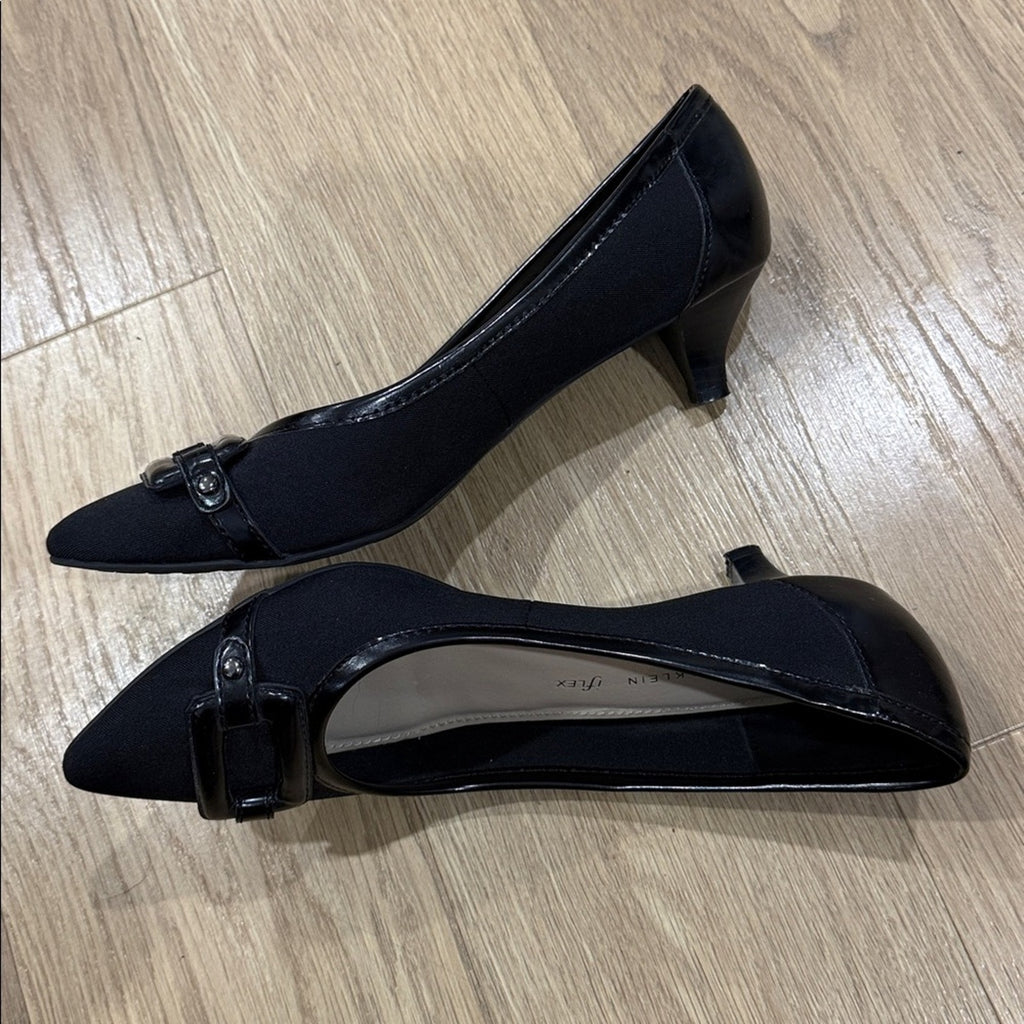 Anne Klein Melanie Black Kitten Heel Shoes Size 9.5