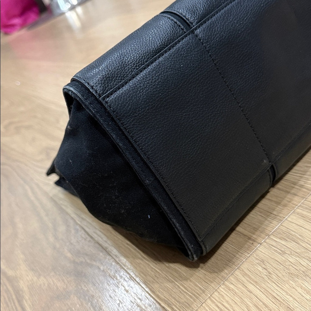 Tory Burch Ella Tote Bag in Black Pebbled Leather