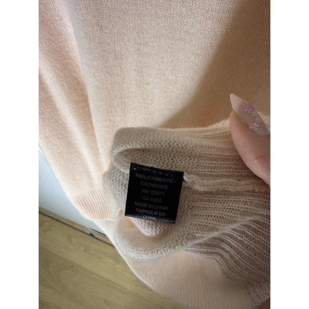360 Cashmere Peach Crew Neck Cashmere Sweater Size Large NEW!