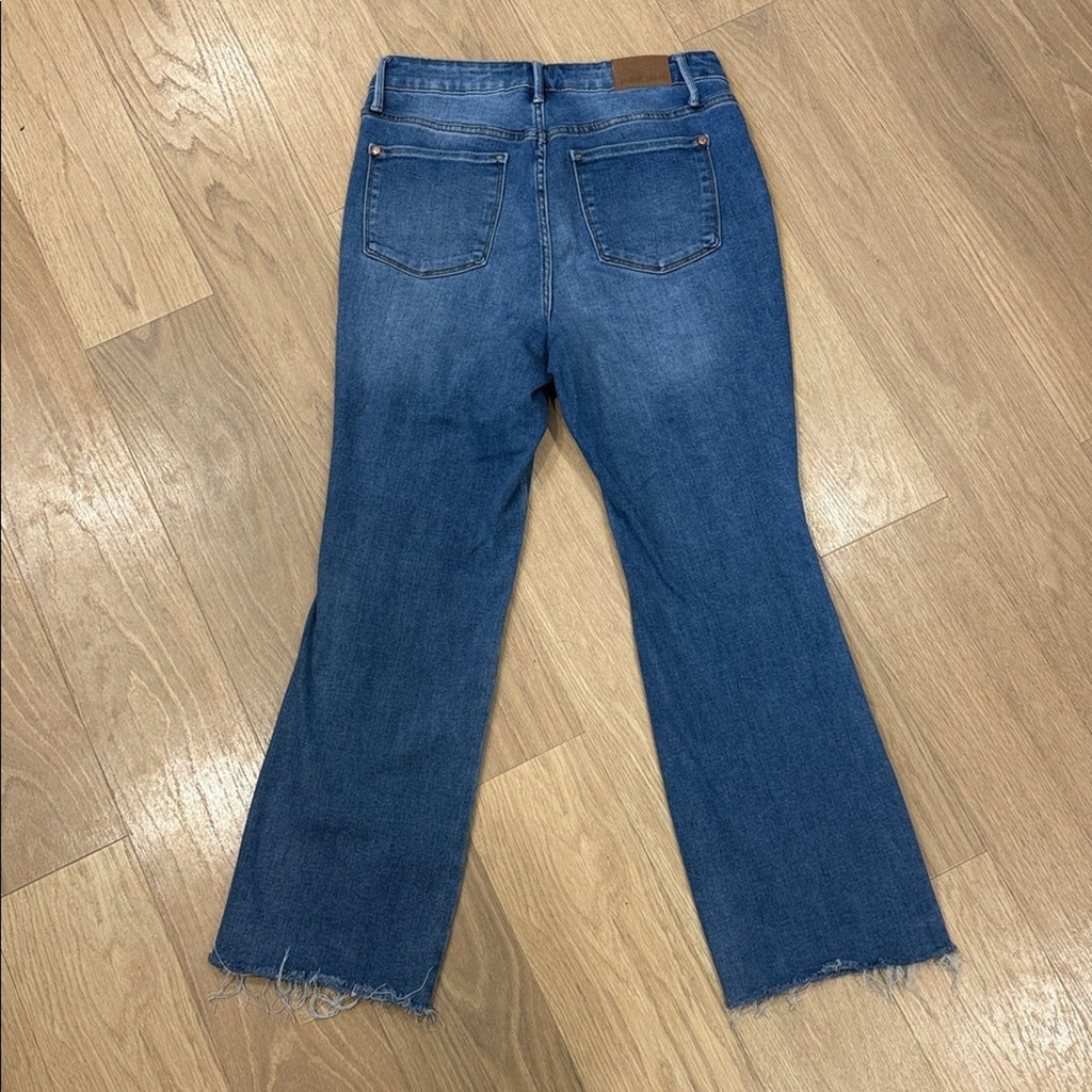Judy Blue Boot Cut Raw Hem Jeans in Classic Blue Size 14W