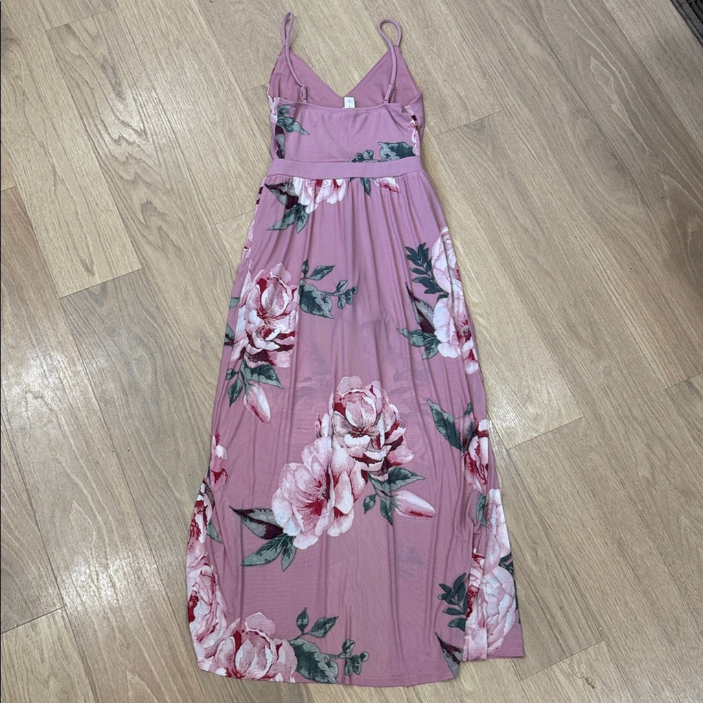 No Boundaries Dusty Pink Floral Sleeveless Romper Size Small