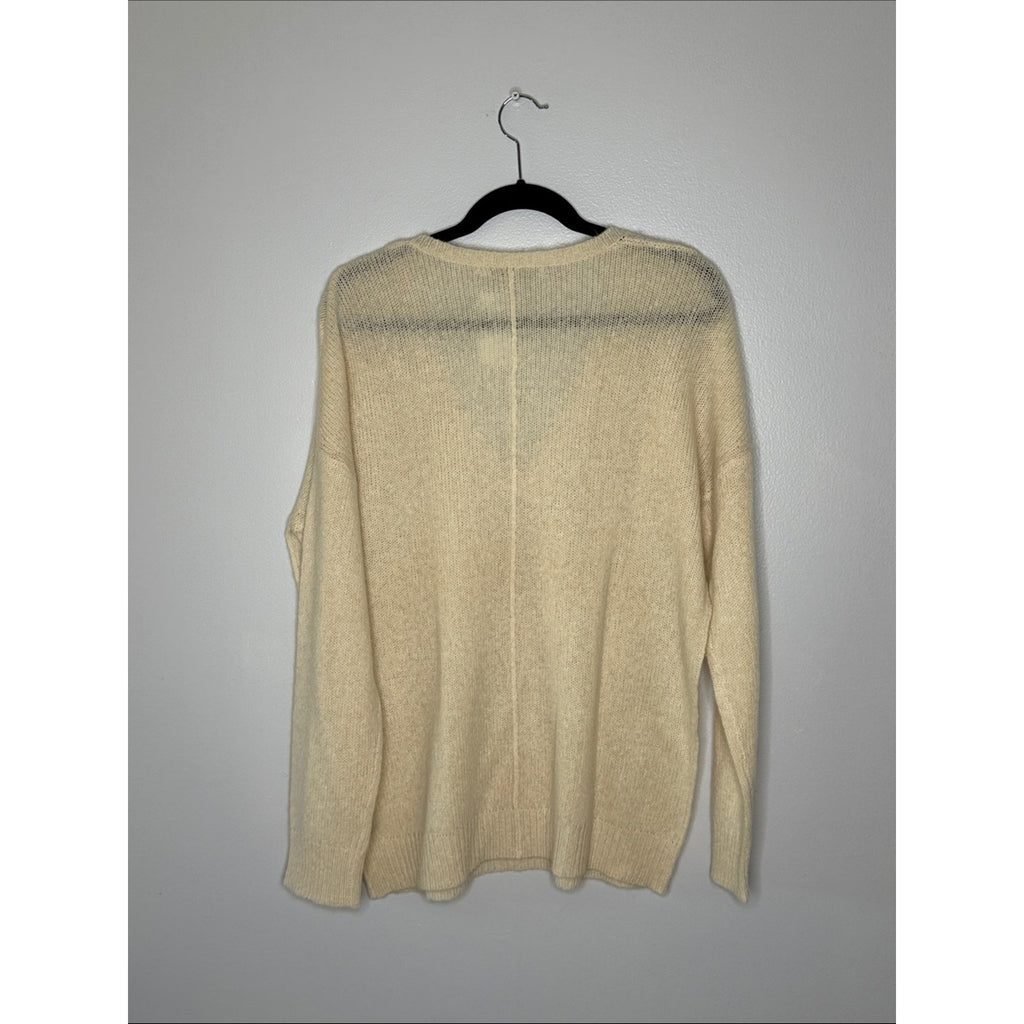 NakedCashmere Cream V-Neck Sweater Size Large NEW!