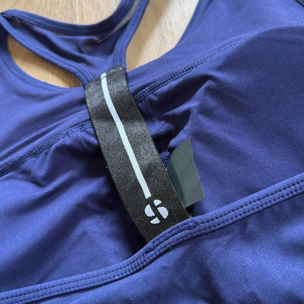 Sports Illustrated Navy Mesh Detail Sports Bra Size XXL NEW!