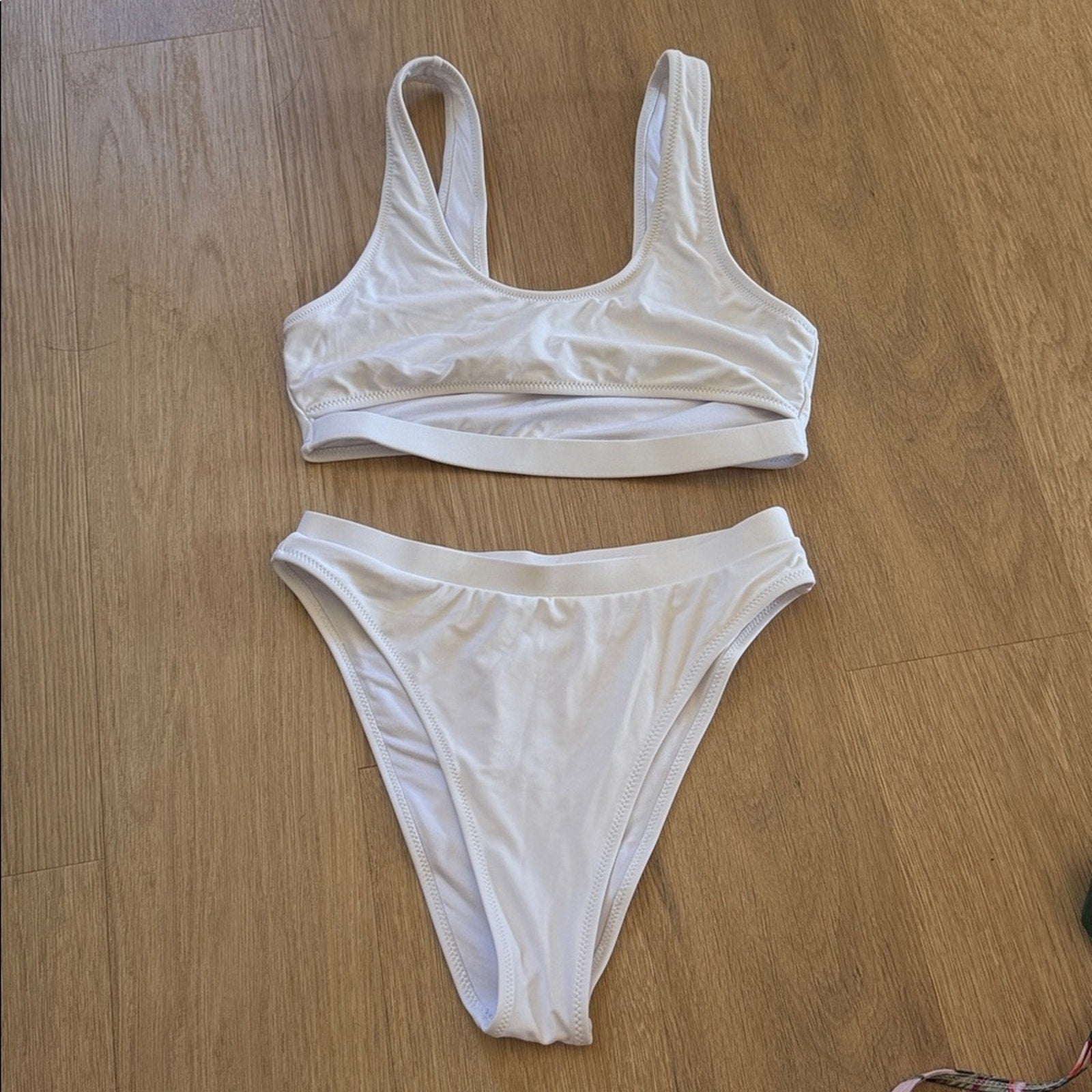 B Swim Brand White Bikini Set Size Medium